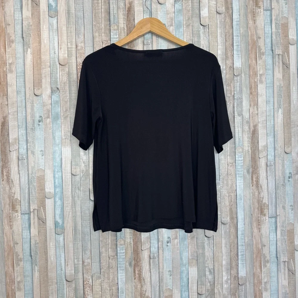 Sympli 8 Black Short Sleeve Go To T Shirt Tee Top Jersey Stretch Knit Classic - Picture 4 of 9
